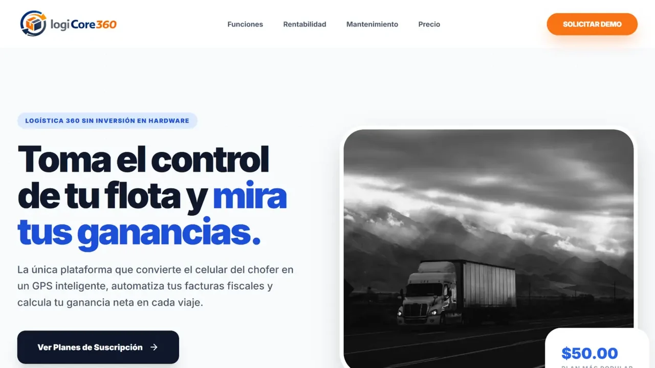 LogiCore360 interface as a reference for logistics and operational tracking platforms